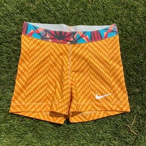 Orange Dri-Fit Nike Workout Shorts